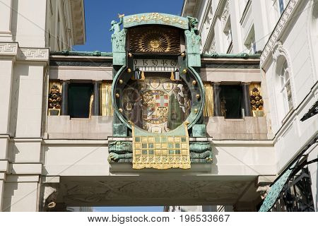 Ankeruhr (anker Clock), Famous Astronomical Clock In Vienna, Austria