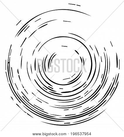 Geometric pattern with concentric circles, Element for design, background, backdrop. Black and white vector illustration.