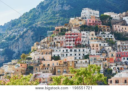 Positano, Mediterranean Village On Amalfi Coast, Italy