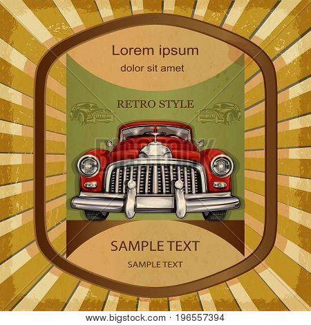 The vintage car label template retro style