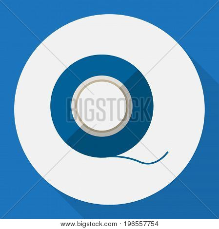 Vector Illustration Of Electric Symbol On Insulating Tape Flat Icon