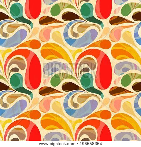 The retro seamless abstract floral pattern color