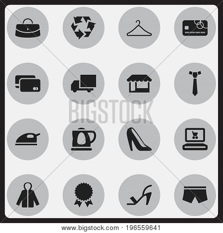 Set Of 16 Editable Trade Icons. Includes Symbols Such As Loan Card, Heel Cothurnus, Reuse And More