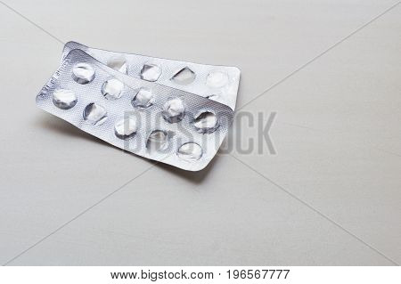 Used Packs Of Pills On Medical Table