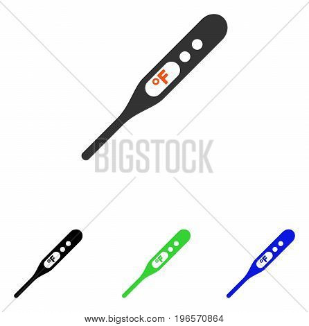 Fahrenheit Thermometer vector icon. Illustration style is a flat iconic colored symbol with different color versions.