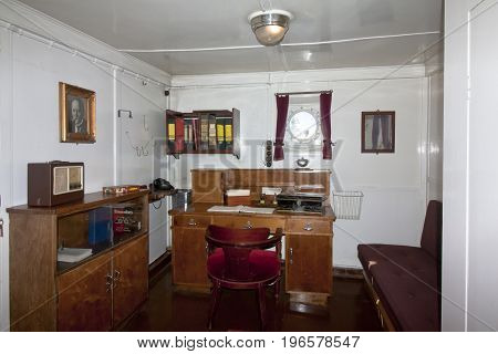 Interior of the icebreaker Tarmo. Kotka Finland 16.07.2017.
