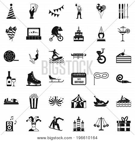 Lunapark icons set. Simple style of 36 lunapark vector icons for web isolated on white background
