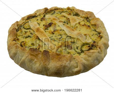 salty cake with italian zucchini and pasta brisee