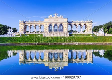 Vienna Austria - 28 June, 2017: The Gloriette pavilion in the Schonbrunn Palace Garden