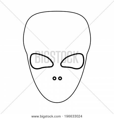 Extraterrestrial Alien Face Or Head Black Color Path Icon .