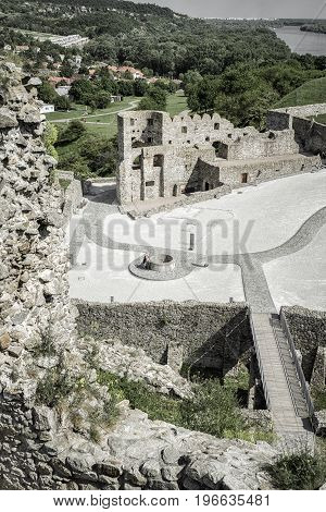 Ruins of Devin castle near city bratislava Slovakia