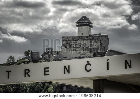 TRENCIN SLOVAKIA - MAY 13: Castle in city Trencin on May 13 2017 in Trencin
