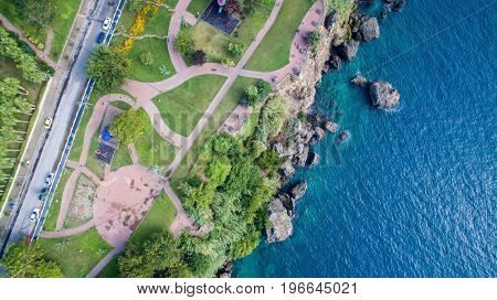 Aerial photograph of Antalya bay on sunny day