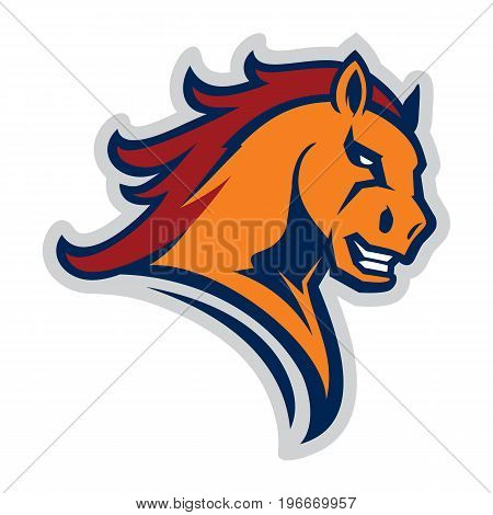 Mustang sport mascot. Cartoon character on white background