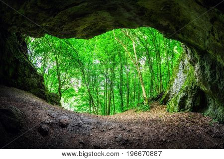 Small cave Certova Pec (Devil's furnace) in Slovakia