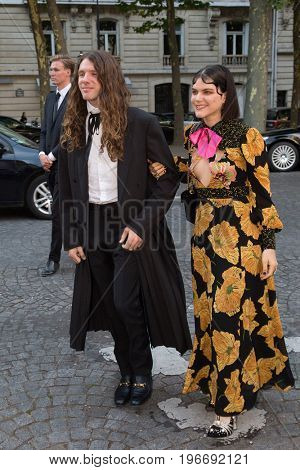 PARIS, FRANCE - JULY 04:  Maxime Sokolinski and his sister SoKo attend Vogue Foundation Dinner  as part of Paris Fashion Week  Haute Couture Fall/Winter 2017-2018 July 4, 2017  Paris, France	