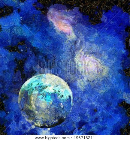 Exo-Solar Planet Painting  3D rendering  Some elements provided courtesy of NASA