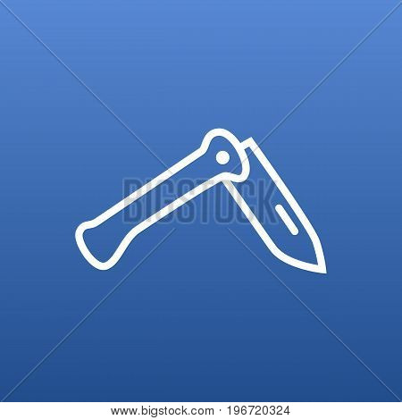 Vector Penknife Element In Trendy Style.  Isolated Jackknife Outline Symbol On Clean Background.