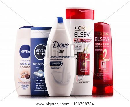 Composition With Containers Of Global Cosmetics Brands