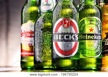 Bottles Of Assorted Global Beer Brands