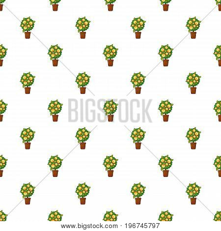 Money tree pattern seamless repeat in cartoon style vector illustration