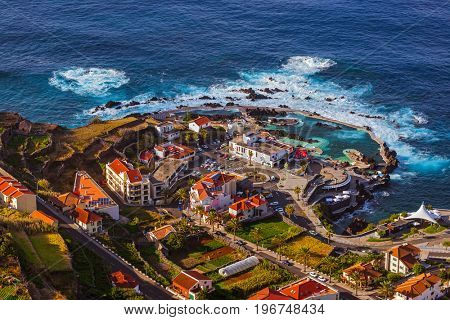 Porto Moniz in Madeira Portugal - travel background