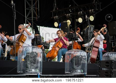 Hungarian Opera Orchestra From Cluj Performing A Live Concert