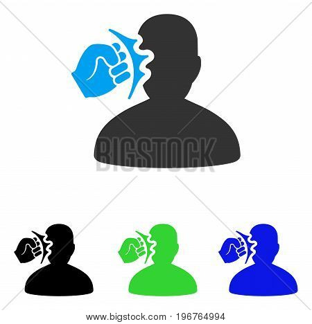 Head Strike vector pictogram. Style is flat graphic head strike symbol using some color variants.