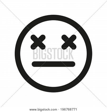 Dead smiley. Emoji icon on isolated white background