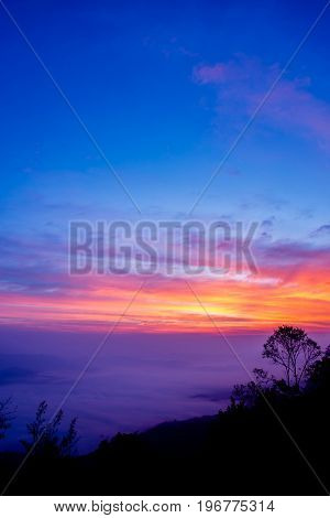 Sunrise At Samer Dao Mountain At Nan, Thailand