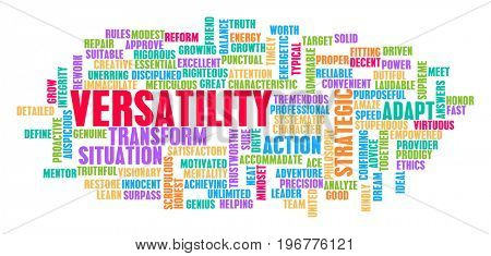 Versatility Word Cloud Concept on White