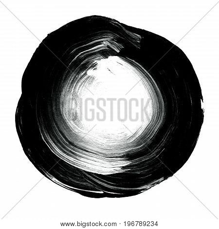Abstract Circle Acrylic And Watercolor Painted Background.