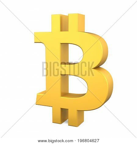 Bitcoin Symbol isolated on white background. 3D render