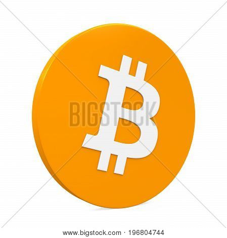 Bitcoin Symbol isolated on white background. 3D render