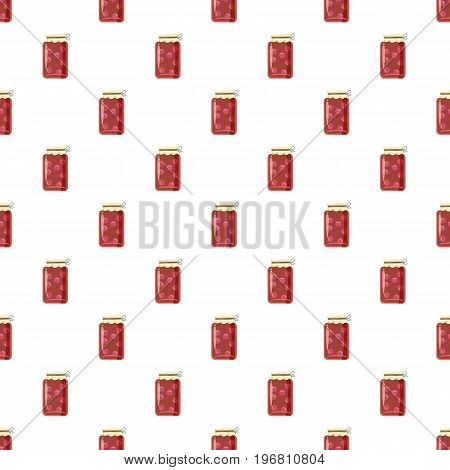 Canned fruit compote or jam pattern seamless repeat in cartoon style vector illustration