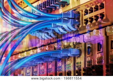 Ethernet cables and Network switching hub LAN System Communication