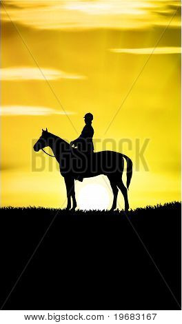 Sonnenuntergang Reiten