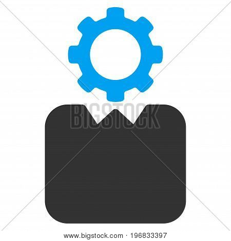 Bureaucrat vector pictograph. Style is flat graphic bicolor symbol blue and gray colors white background.