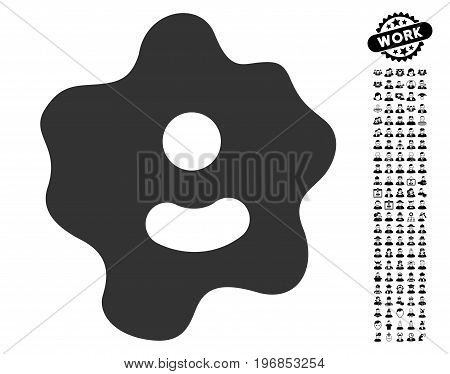 Ameba icon with black bonus people pictograms. Ameba vector illustration style is a flat gray iconic element for web design, app user interfaces.