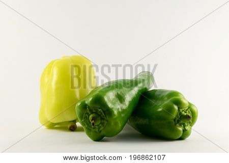 Fresh Green pepper. Isolated on white background