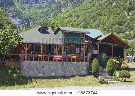 CANYON TARA MONTENEGRO - JUNE 29 2017: Izlet Restaurant in the Tara River canyon area. There are always stop to have lunch tourist groups