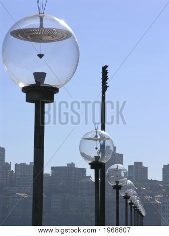 Glas Lampen In einer Reihe