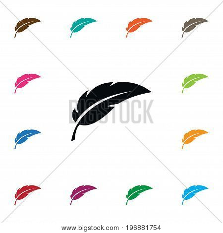 Pen Vector Element Can Be Used For Plume, Feather, Pen Design Concept.  Isolated Feather Icon.