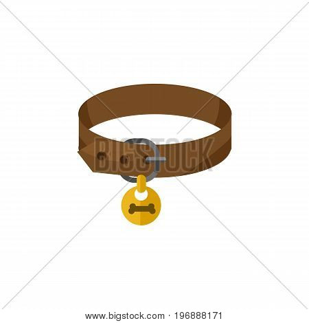Hound Necklace Vector Element Can Be Used For Puppy, Dog, Collar Design Concept.  Isolated Puppy Collar Flat Icon.