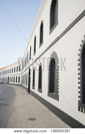 the Museu de Portimao and old Factory of sardines Fish can factory Fabrica de conservas la rose in the city of portimao at the Algarve of Portugal in Europe.