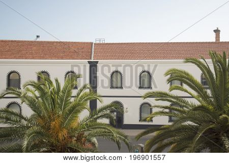 the Museu de Portimao and old Factory of sardines Fish can factory Fabrica de conservas la rose in the city of portimao at the Algarve of Portugal in Europe.