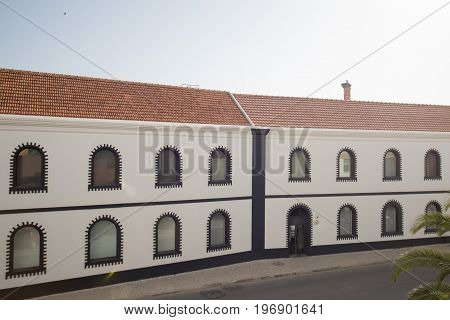 the Museu de Portimao and old Factory of sardines Fish can factory Fabrica de conservas la rose in the city of portimao at the Algarve of Portugal in Europe.