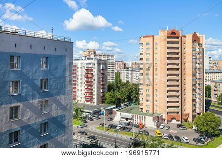 Street And Residential Houses In Moscow City