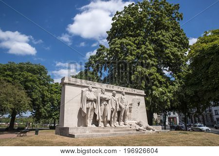 A memorial monument in Lille in memory of five First World War Resistance leaders executed by the German occupying forces.