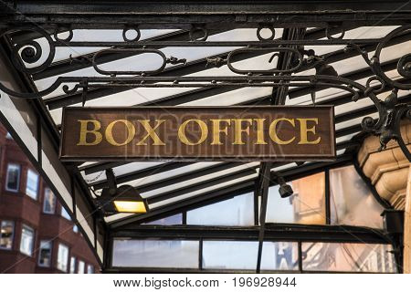 A traditional sign at a box office.